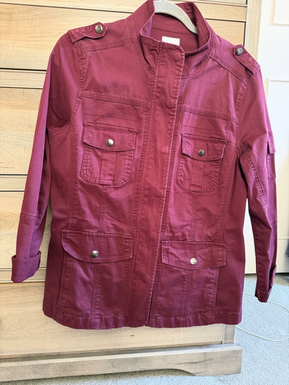 Kensie Utility Jacket in Burgundy Size L